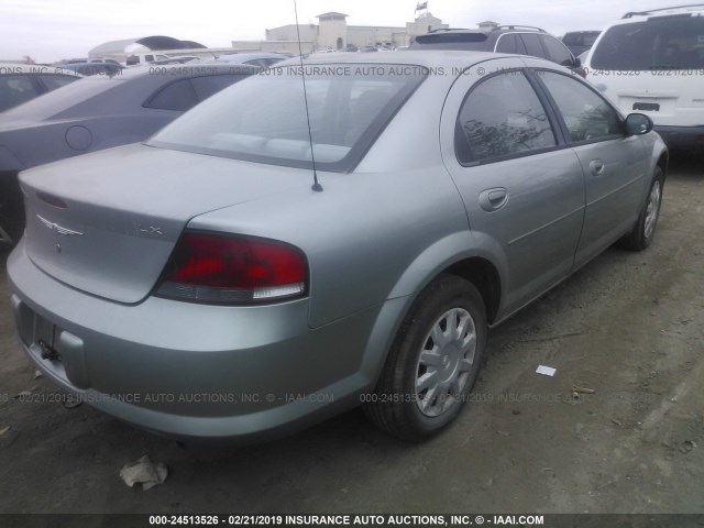 1C3EL46R04N127645 - 2004 CHRYSLER SEBRING LX GREEN photo 4