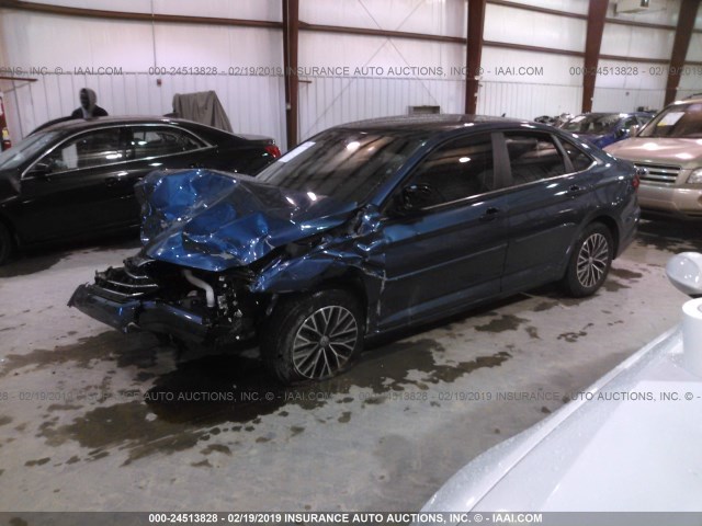 3VWC57BU2KM008329 - 2019 VOLKSWAGEN JETTA S/SE/R-LINE BLUE photo 2
