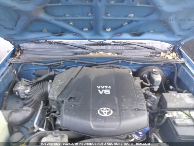 5TEJU62N36Z298606 - 2006 TOYOTA TACOMA DOUBLE CAB PRERUNNER BLUE photo 10