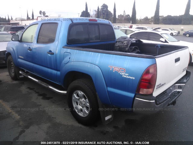 5TEJU62N36Z298606 - 2006 TOYOTA TACOMA DOUBLE CAB PRERUNNER BLUE photo 3