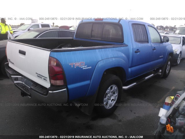 5TEJU62N36Z298606 - 2006 TOYOTA TACOMA DOUBLE CAB PRERUNNER BLUE photo 4