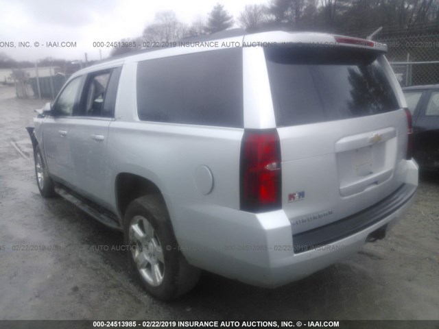 1GNSKHKC4GR249701 - 2016 CHEVROLET SUBURBAN K1500 LT SILVER photo 3