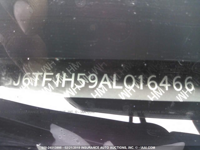 5J6TF1H59AL016466 - 2010 HONDA ACCORD CROSSTOUR EXL BLACK photo 9