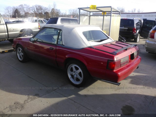 1FACP44EXPF140706 - 1993 FORD MUSTANG LX RED photo 3