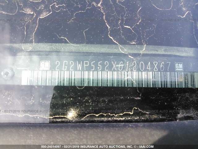 2G2WP552X61204867 - 2006 PONTIAC GRAND PRIX BLUE photo 9