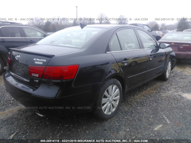 5NPEU46F19H460359 - 2009 HYUNDAI SONATA SE/LIMITED BLACK photo 4