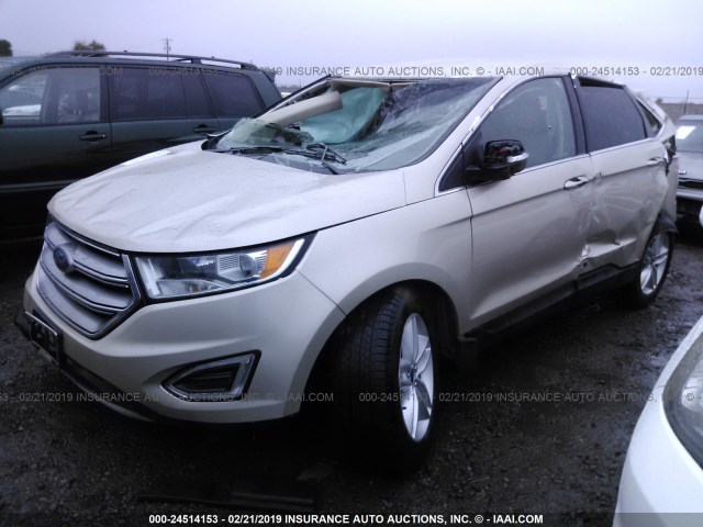 2FMPK3J80HBC45496 - 2017 FORD EDGE SEL BLACK photo 2