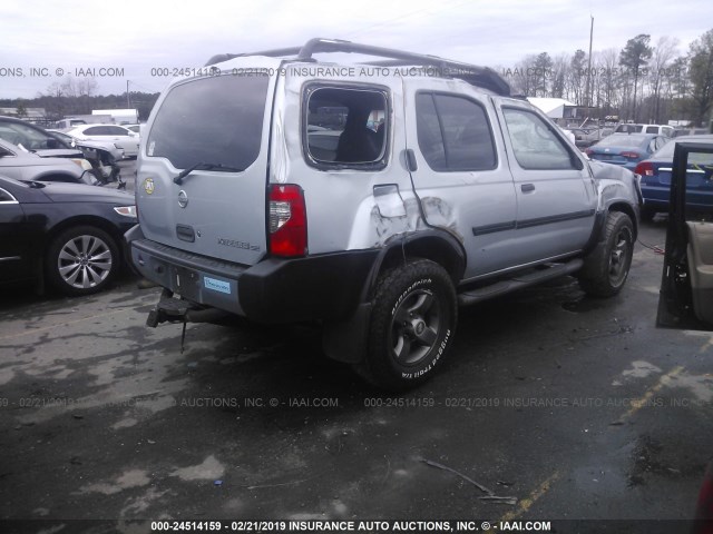 5N1ED28Y82C564993 - 2002 NISSAN XTERRA XE/SE SILVER photo 4