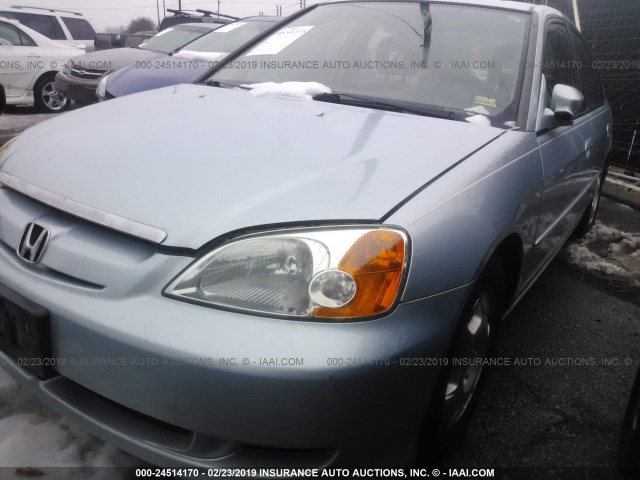 JHMES96623S000945 - 2003 HONDA CIVIC HYBRID Light Blue photo 2