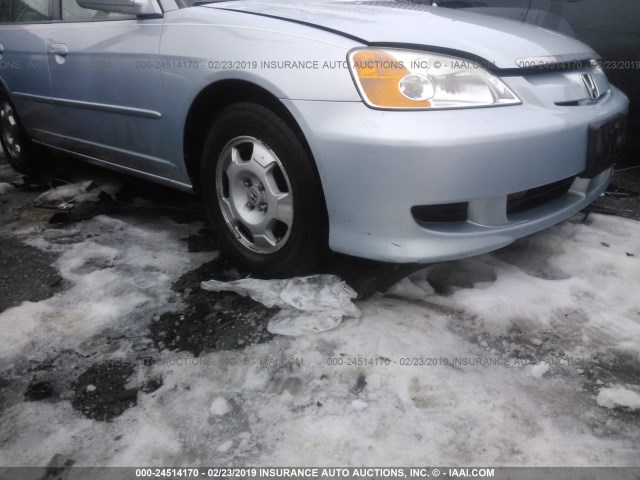 JHMES96623S000945 - 2003 HONDA CIVIC HYBRID Light Blue photo 6