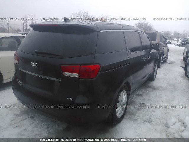 KNDMC5C17F6013442 - 2015 KIA SEDONA EX/SX BLACK photo 4