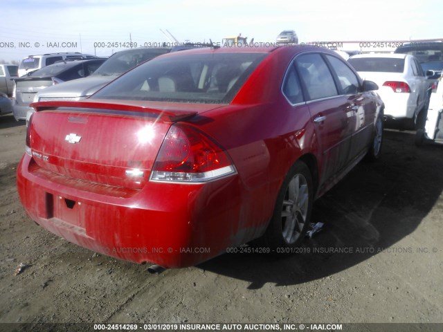 2G1WC5E31D1177757 - 2013 CHEVROLET IMPALA LTZ RED photo 4