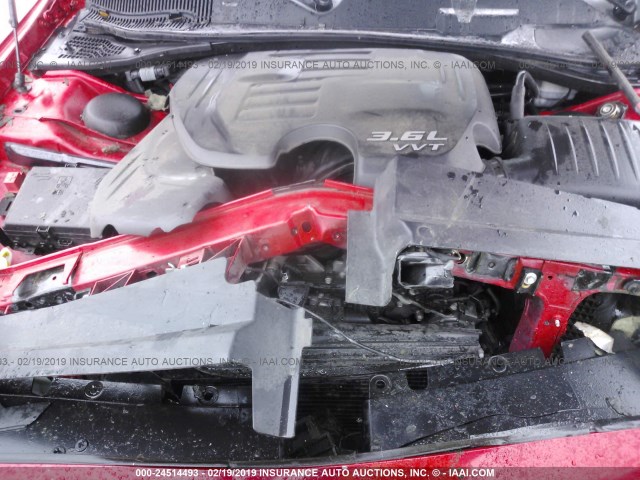 2C3CDZBG8FH912500 - 2015 DODGE CHALLENGER SXT PLUS RED photo 10