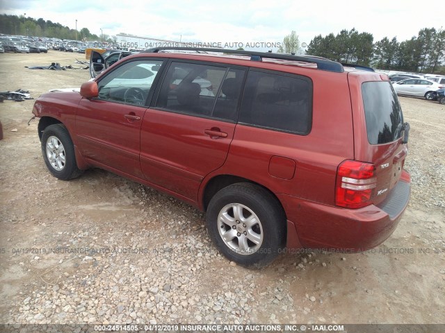 JTEHF21A130158190 - 2003 TOYOTA HIGHLANDER LIMITED RED photo 3