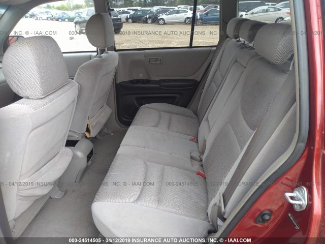 JTEHF21A130158190 - 2003 TOYOTA HIGHLANDER LIMITED RED photo 8