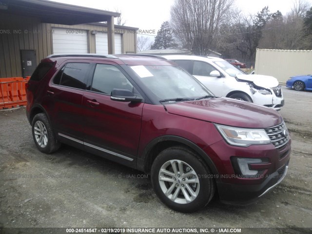 1FM5K7DHXHGA66658 - 2017 FORD EXPLORER XLT MAROON photo 1