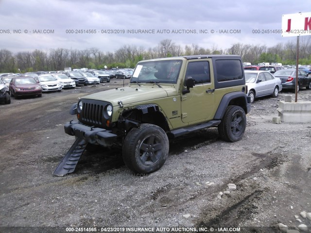 1C4AJWAG5DL606186 - 2013 JEEP WRANGLER SPORT GREEN photo 2