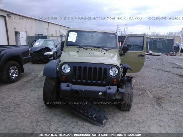 1C4AJWAG5DL606186 - 2013 JEEP WRANGLER SPORT GREEN photo 6