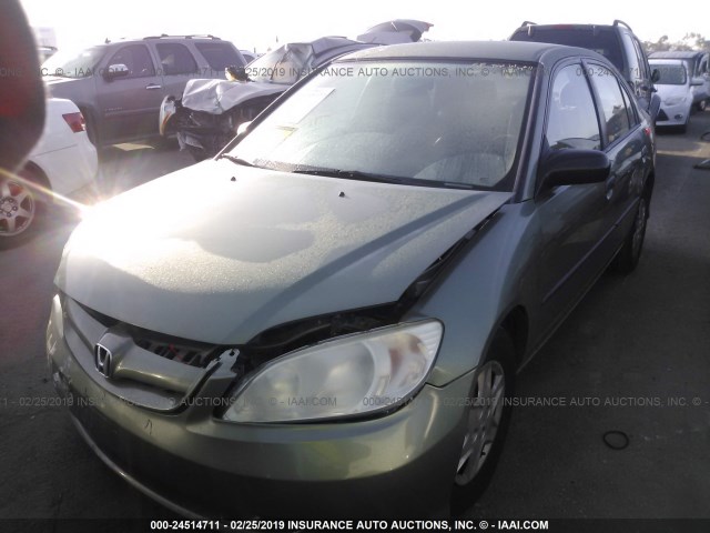1HGES16344L006624 - 2004 HONDA CIVIC DX VP Yaşıl foto 2