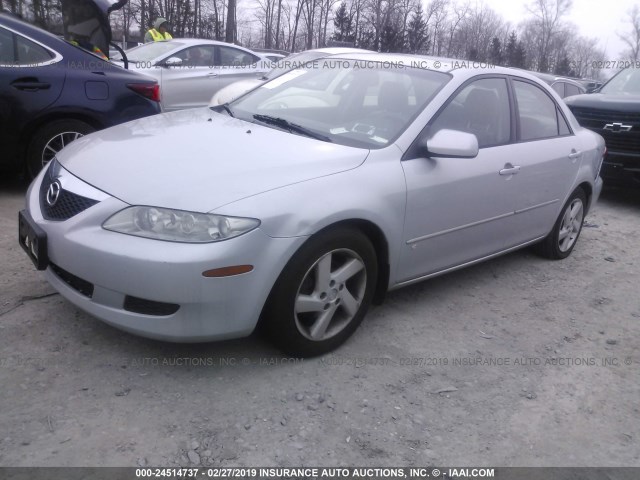 1YVFP80D235M41251 - 2003 MAZDA 6 S SILVER photo 2