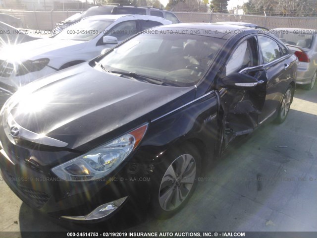 KMHEC4A41EA110400 - 2014 HYUNDAI SONATA HYBRID BLACK photo 2