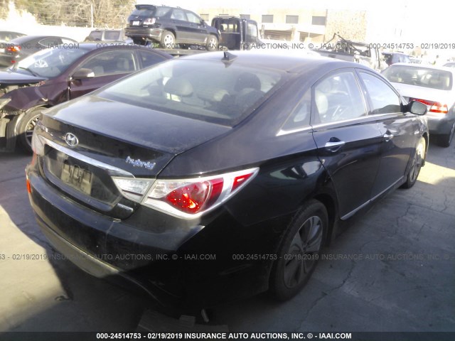 KMHEC4A41EA110400 - 2014 HYUNDAI SONATA HYBRID BLACK photo 4