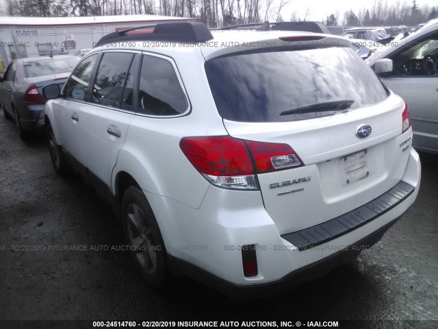 4S4BRDSCXD2282232 - 2013 SUBARU OUTBACK 3.6R LIMITED WHITE photo 3