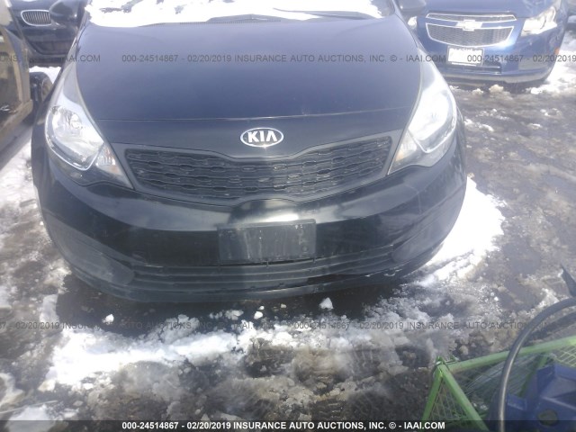 KNADM4A32D6211576 - 2013 KIA RIO LX BLACK photo 6