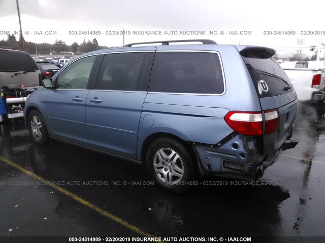 5FNRL38695B080786 - 2005 HONDA ODYSSEY EXL BLUE photo 3