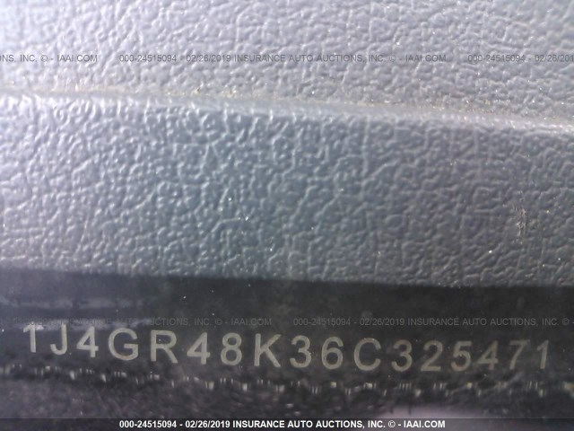 1J4GR48K36C325471 - 2006 JEEP GRAND CHEROKEE LAREDO/COLUMBIA/FREEDOM ვერცხლისფერი ფოტო 9