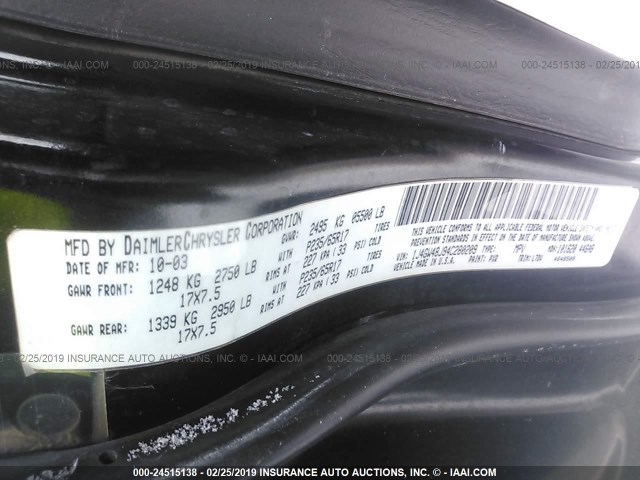 1J4GW48J94C280209 - 2004 JEEP GRAND CHEROKEE LAREDO/COLUMBIA/FREEDOM 黑色 照片 9