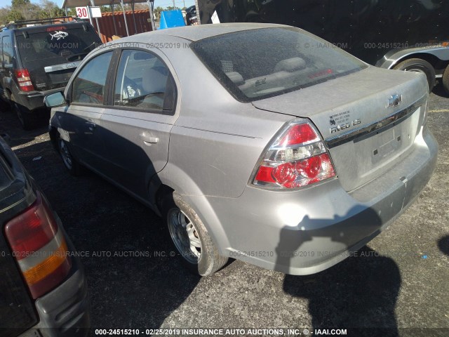 KL1TD56667B124922 - 2007 CHEVROLET AVEO LS SILVER photo 3