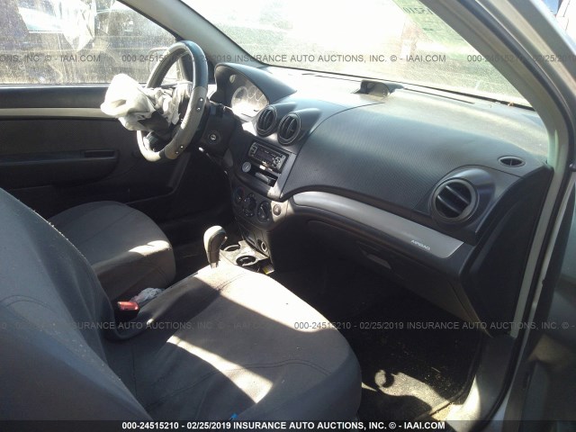 KL1TD56667B124922 - 2007 CHEVROLET AVEO LS SILVER photo 5