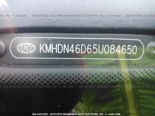 KMHDN46D65U084650 - 2005 HYUNDAI ELANTRA GLS/GT SILVER photo 9