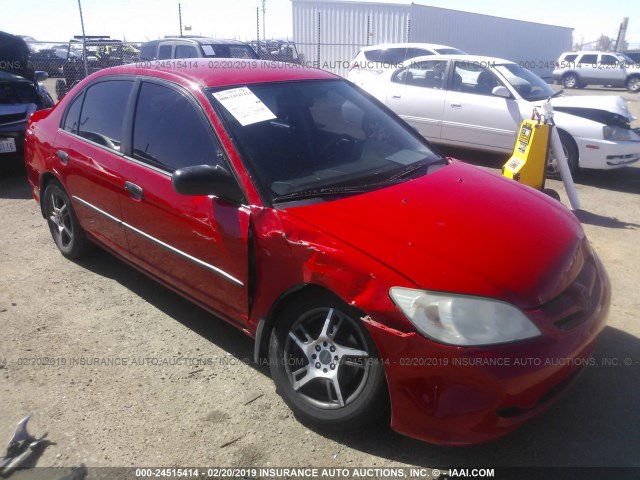 1HGES16485L000674 - 2005 HONDA CIVIC DX RED photo 1