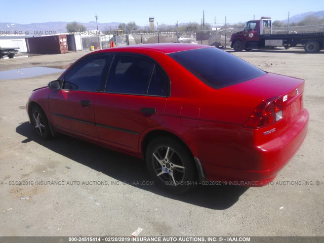 1HGES16485L000674 - 2005 HONDA CIVIC DX RED photo 3