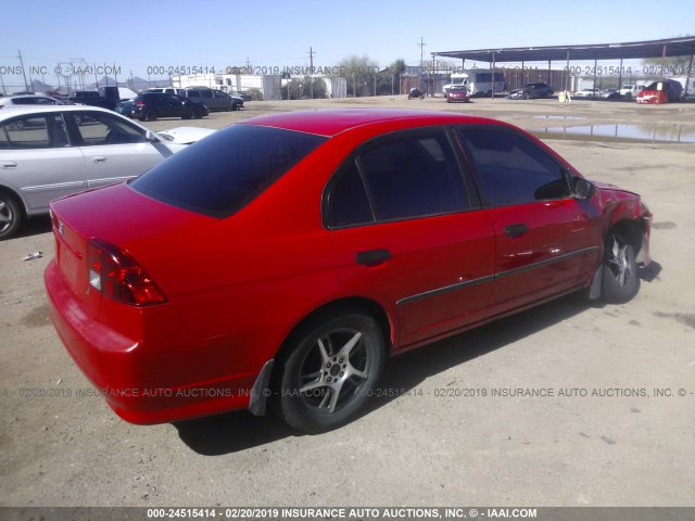 1HGES16485L000674 - 2005 HONDA CIVIC DX RED photo 4