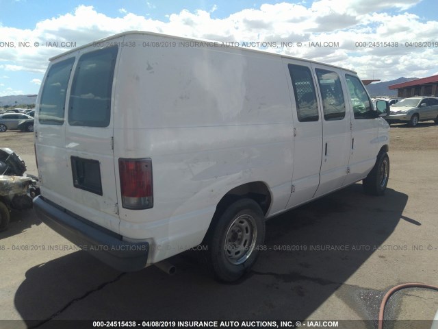 1FTRE14W55HA16278 - 2005 FORD ECONOLINE E150 VAN WHITE photo 4