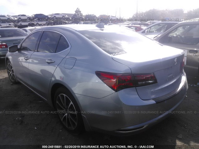 19UUB3F73FA010835 - 2015 ACURA TLX ADVANCE SILVER photo 3