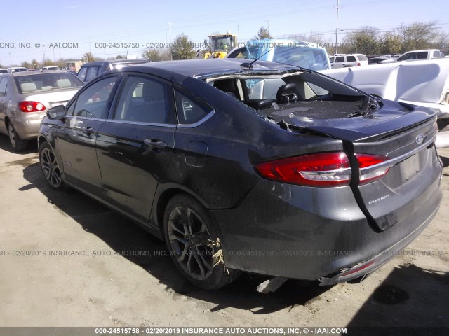 3FA6P0LU0HR216484 - 2017 FORD FUSION SE HYBRID GRAY photo 3