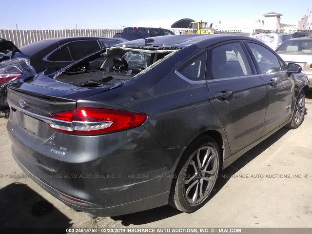 3FA6P0LU0HR216484 - 2017 FORD FUSION SE HYBRID GRAY photo 4