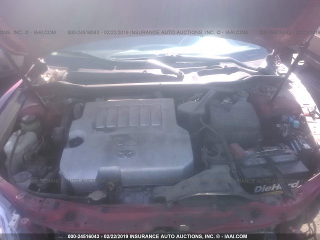4T1BK46K39U078521 - 2009 TOYOTA CAMRY SE/LE/XLE RED photo 10