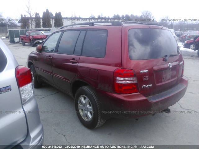 JTEHF21A720069044 - 2002 TOYOTA HIGHLANDER LIMITED RED photo 3
