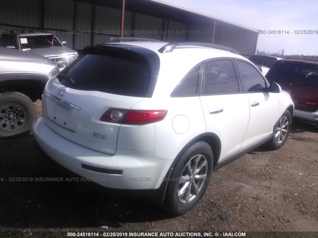 JNRAS08U67X103334 - 2007 INFINITI FX35 WHITE photo 4