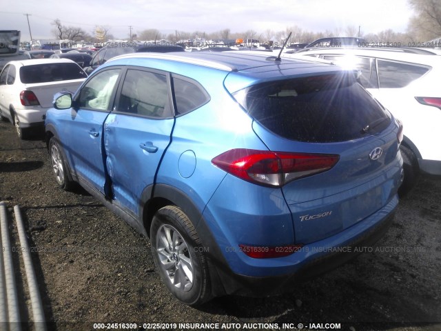 KM8J3CA48GU225053 - 2016 HYUNDAI TUCSON LIMITED/SPORT AND ECO/SE BLUE photo 3