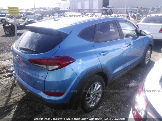 KM8J3CA48GU225053 - 2016 HYUNDAI TUCSON LIMITED/SPORT AND ECO/SE BLUE photo 4