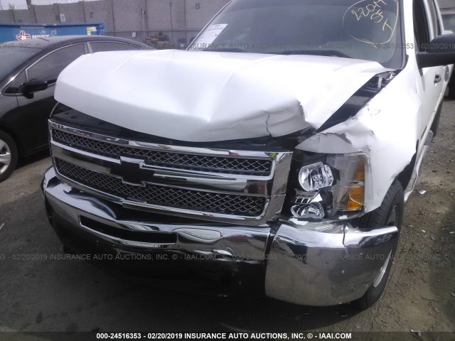 3GCPCREA8DG131822 - 2013 CHEVROLET SILVERADO C1500  LS WHITE photo 6