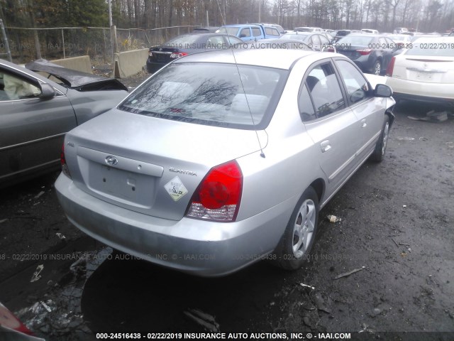 KMHDN46D25U025594 - 2005 HYUNDAI ELANTRA GLS/GT SILVER photo 4