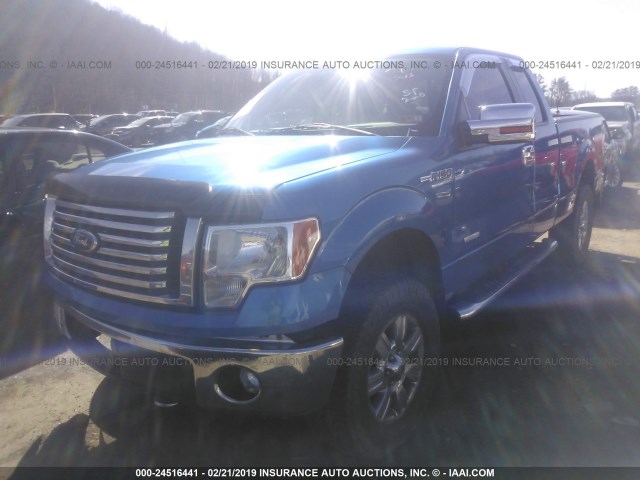 1FTFX1ET1CFA19379 - 2012 FORD F150 SUPER CAB BLUE photo 2