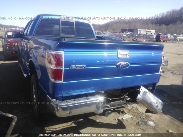 1FTFX1ET1CFA19379 - 2012 FORD F150 SUPER CAB BLUE photo 3